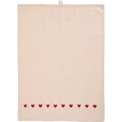 Ib Laursen - Viskestykke Emma natur m/rde hjerter