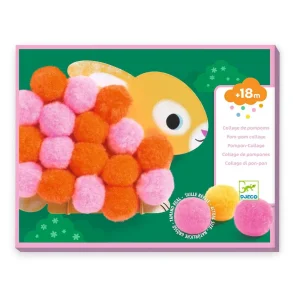 Djeco collage, Pompoms - Dyr