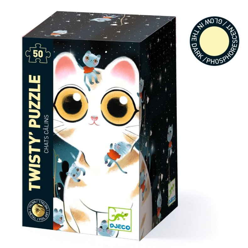 Djeco - Wizzy' Puzzles, Selvlysende kat 50 brikker