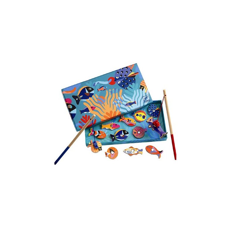 Djeco - Fiskespil - Magnetisk - Grafiske Fisk