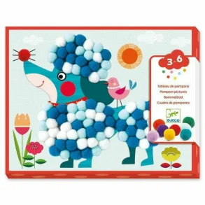 Djeco Kreast - Rd, POMPOMS Collage - Atelier Pompoms