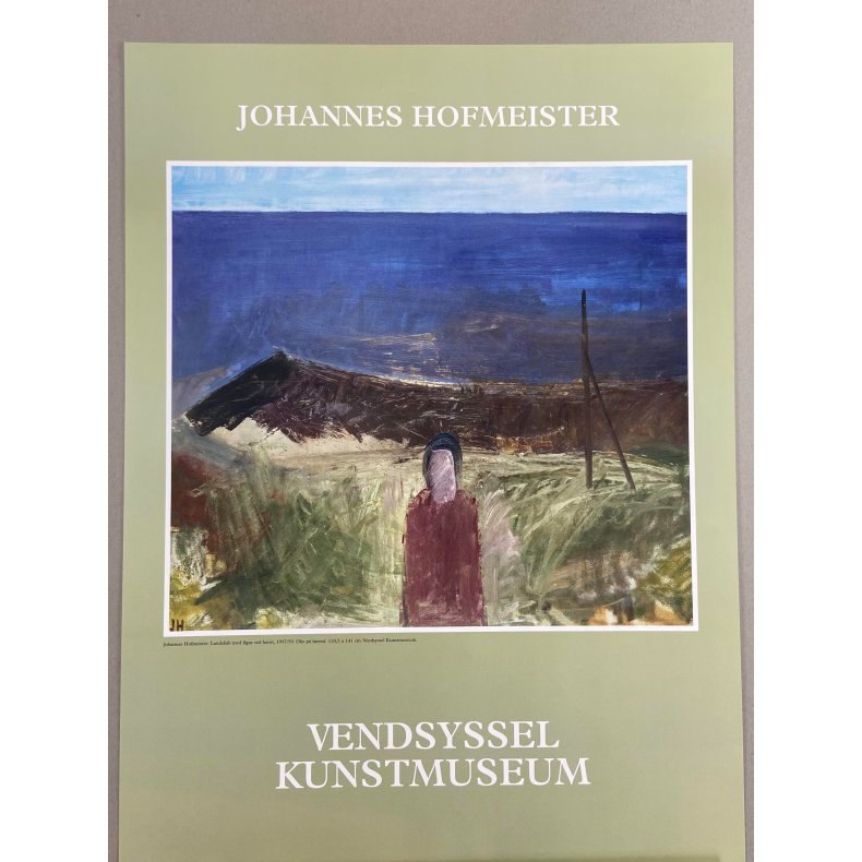 Plakat: Johannes Hofmeister "Landskab med figur ved havet", 1957/59