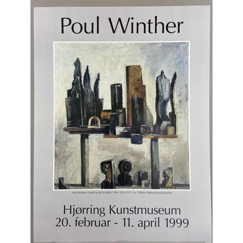 Plakat: Poul Winther "Opstilling p stranden", 1999